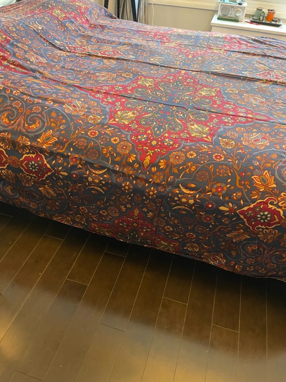 Vintage Ralph Lauren Brentwood Jewel Tone Egyptian Cotton Queen Flat Sheet